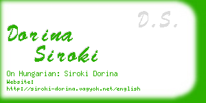 dorina siroki business card